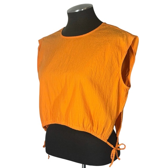 Pistola – Adriana Orange Textured Muscle Cotton Crop Top – Extra Small XS - Picture 8 of 11